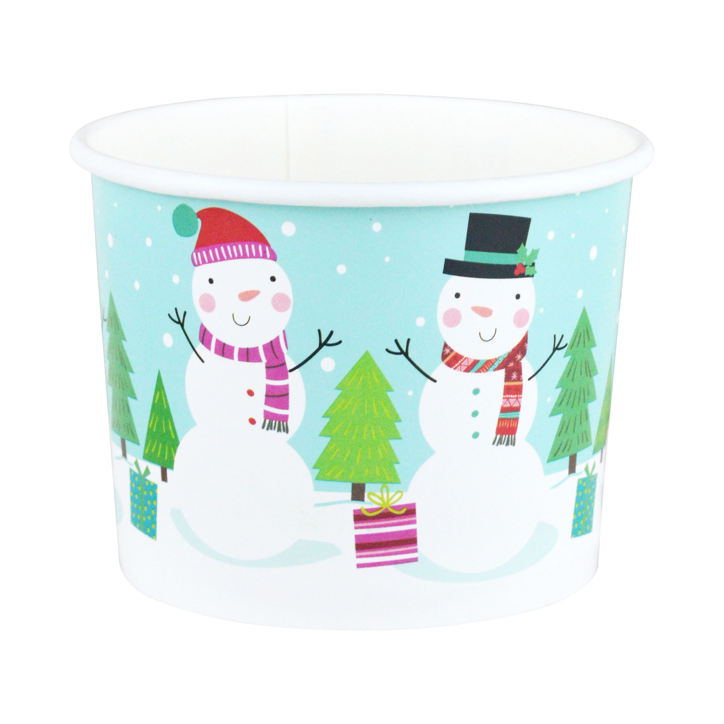 3.375 in Dia (Top), 2.625 in H, 9 Ounces Capacity, 6 Pieces Multicolor Disposable Paper Treat Cup, Christmas, Paper Partyware, Holiday Time