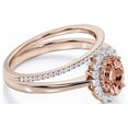 thumbnail image 2 of Beautiful Minimalist 2.00 Carat Oval Cut Morganite And Diamond Moissanite Engagement Ring, Classic Halo Wedding Ring, One Matching Band in 10k Solid Rose Gold Band, Gift For Her, Promise Ring, 2 of 3