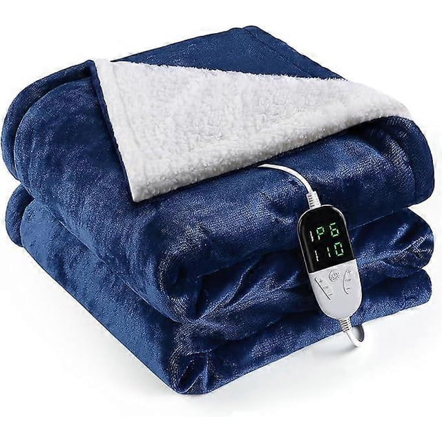 Electric Blanket with Automatic Shut-Off and 6 Temperature Levels 38C - 50C / 2H-10H/120W Heat Blanket Electric Heat Pad Washable Warm Comfortable Saf