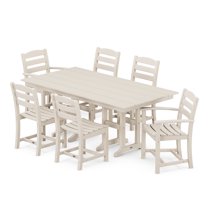 POLYWOOD La Casa Café 7-Piece Farmhouse Dining Set in Sand