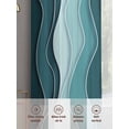 thumbnail image 6 of Abstract Turquoise Moire Sheer Curtains 63 Inch Length 2 Panels Set for Living Room/Bedroom, Gradient Coastal Ocean Geometric Curtain Sheers Drapes Rod Pocket Curtains Window Treatment 52''x63''x2, 6 of 7