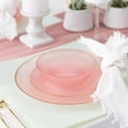 thumbnail image 2 of EcoQuality 12oz Translucent Pink Plastic Round Bowls with Gold Rim - Disposable Translucent Plastic Soup Bowls, Heavy Duty Salad Bowls, Dessert Bowl, Baby Showers, Weddings, Birthday Party (20 Pack), 2 of 2