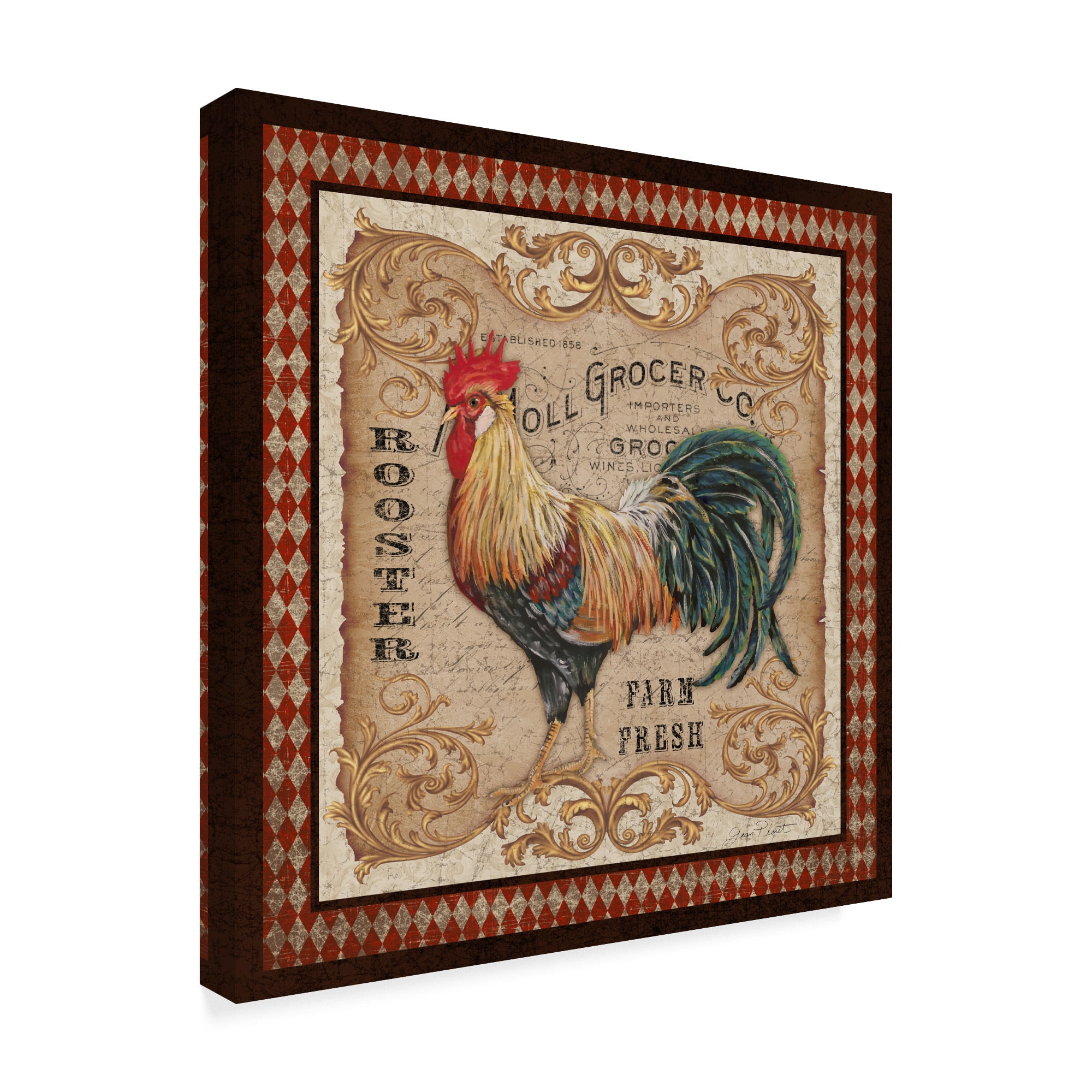 Trademark Fine Art 'Old World Rooster 2' Canvas Art by Jean Plout