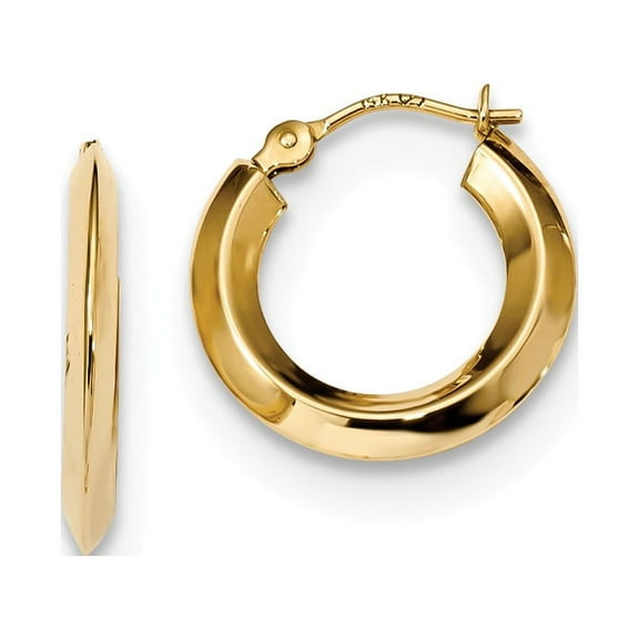 Primal Gold 14 Karat Yellow Gold Knife Edge Hoop Earrings