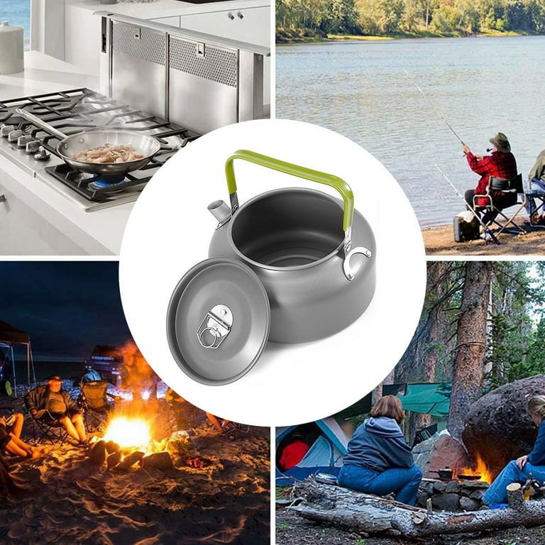 1.2l Aluminum Camping Kettle, Outdoor Portable Hard Oxidation Coffee And  Tea Pot, For Camping And Hiking