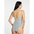 thumbnail image 2 of Time and Tru Women's and Women's Plus Size Striped Square Neck One Piece Swimsuit, Sizes XS-3X, 2 of 6
