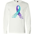 thumbnail image 3 of Inktastic Suicide Prevention Ribbon with Blue and Purple Hearts Long Sleeve T-Shirt, 3 of 5