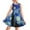 Vincent Van Gogh-The Starry Night, variant on Renewold Skin Friendly Tank Top Dress Green Knee Length Skater Dress Sloth Heart Pleated Beach Sundress Soft Sleeveless Midi Dress for Teen Girls 13-14T