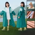 thumbnail image 4 of UACY Kids Rain Poncho with Hood Reusable Rain Jacket Lightweight & Durable Raincoats for Boys and Girls for Travel Outdoor (Green, 12-14 Years), 4 of 4