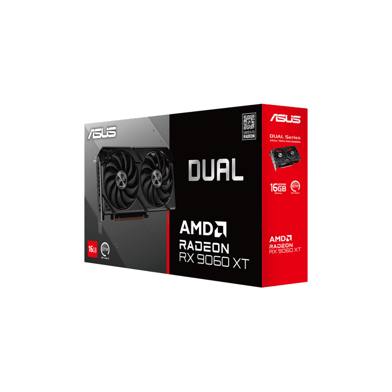 ASUS, Radeon RX 9060 XT Graphics Card, 16 GB GDDR6, 7680 x 4320