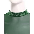 thumbnail image 5 of Kaerm Women's Rhinestones Lyrical Dance Dress Asymmetrical Skirted Leotard Figure Skating Dress Green XXL, 5 of 7