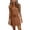 Brown, variant on Womens Eyelet Lace Sleeveless Mini Dress Square Neck with Drawstring Waist