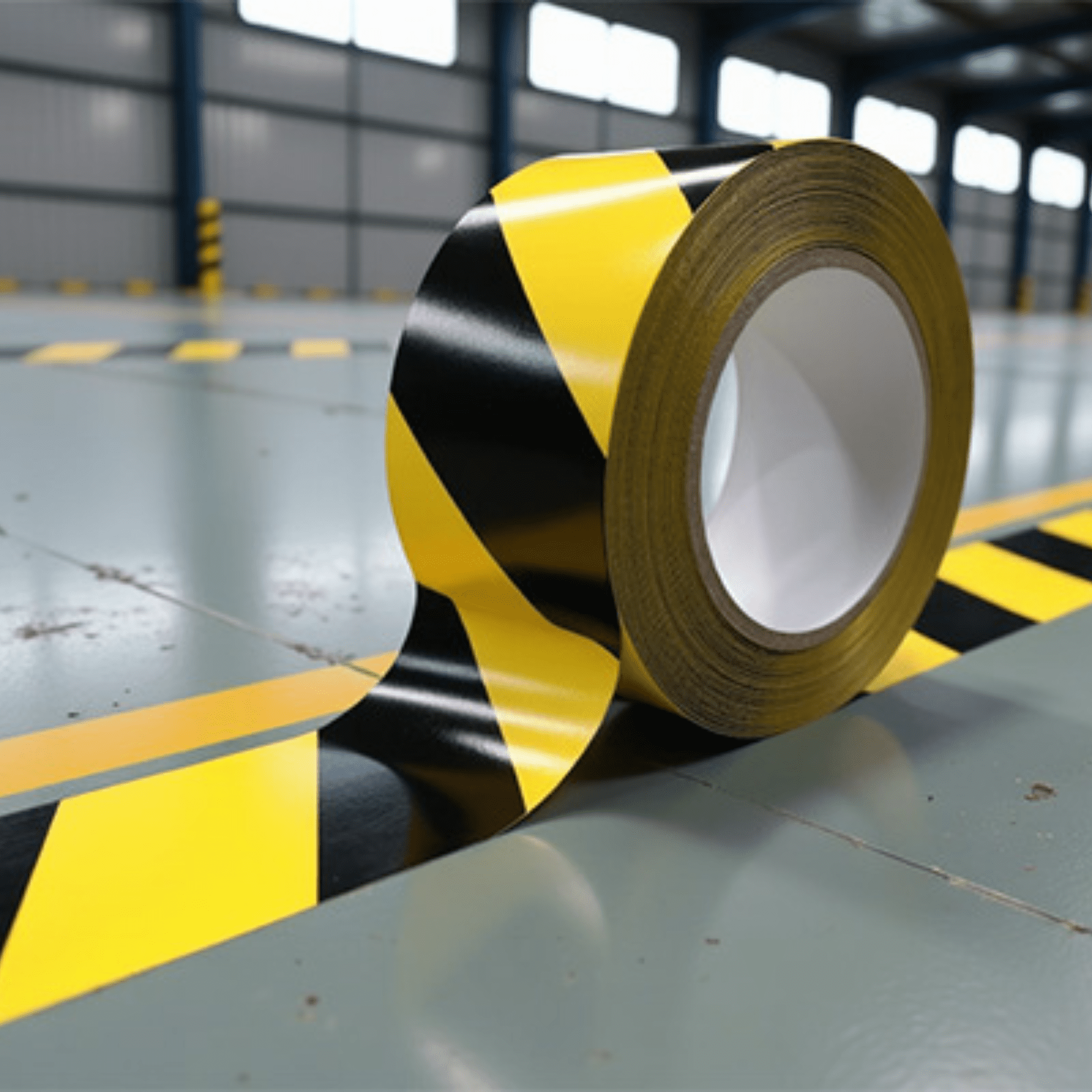 JVCC Hazard Duct Tape (HZ-DT1): 4 in. (96mm actual) x 60 yds. (Black with Yellow stripes)