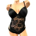 thumbnail image 2 of Victoria's Secret Very Sexy So Obsessed Lace Push Up Teddy Black Size Medium NWT, 2 of 4