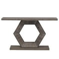 thumbnail image 3 of Harper & Bright Designs Irregular Wood Console Table , Unique Narrow Entryway Table with Innovative Hollow Hexagon Leg Structure for Hallway and Entryway , Natural, 3 of 8