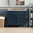 thumbnail image 7 of 36" Bathroom Vanity Sink, Ceramic Vanity Cabinet with Ceramic Sink and Tip-out Drawers, Freestanding Bathroom Vanity Cabinet Sink Base Vanities for Bathroom Home Improvement, Blue, 7 of 7