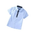 thumbnail image 2 of Mgmyaa Boys Short Sleeve Turn Down Collar Dot Print Shirt Soft Cotton Casual Top for Kids Ages 3-8, 2 of 5