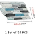 thumbnail image 5 of 24 Pcs Peel and Stick Backsplash Vinyl Marble Tile, Self-Adhesive Tile Transfer Sticker Stick on Tiles for Kitchen Bathroom, 9.68x4.72inch/24.6x12cm, Lake Blue Gray Marble Effect, 5 of 16