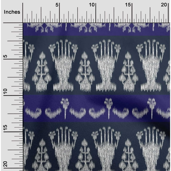 oneOone Organic Cotton Voile Fabric Ethnic Ikat Fabric Prints By Yard 42 Inch Wide