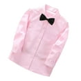 thumbnail image 2 of XMMSWDLA Lightweight Summer Sets Boys Button Down Short Sleeve Dress Shirt with Bow Tie Pink Kids Clothing Sets, 2 of 3
