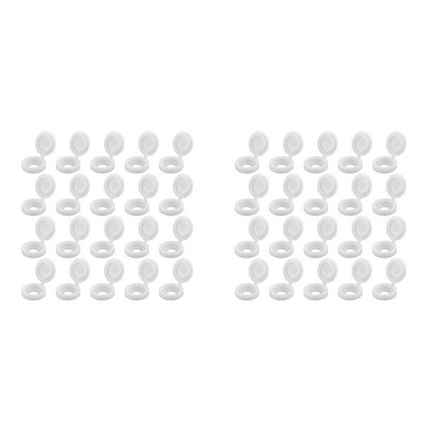 400 Piezas Tapas de Rosca de Plástico con Bisagras, Tapas de Cabeza de Tornillo, Tapas Cubierta de Tornillo, Tapas Decorativas de Tornillo de Repuesto Una Presión (Blanco)