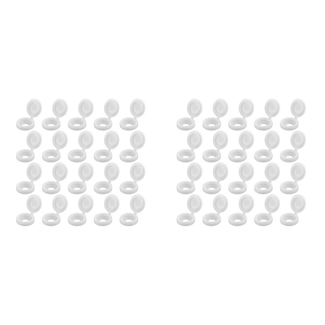 400 Pcs Screw Cap Plastic Hinged Screw Head Covers Screw Cover Caps Snap-on Replacement Screw Decorative Covers (White)