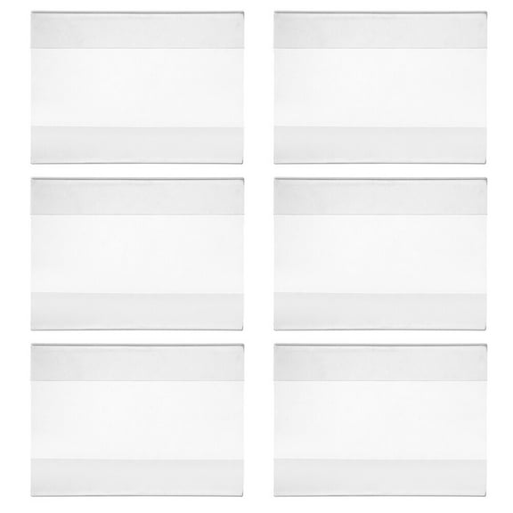 ROMANSENTIAL Label Stands Clear Supermarkets Merchandise Sign Display Holders 6Pcs 4.7X3.1X0.2In