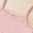 thumbnail image 6 of Girls Summer 2 Piece Outfits Spaghetti Strap Tank Tops Elastic Waist Shorts Comfy Casual Set With Hat (4 Years, Pink), 6 of 9