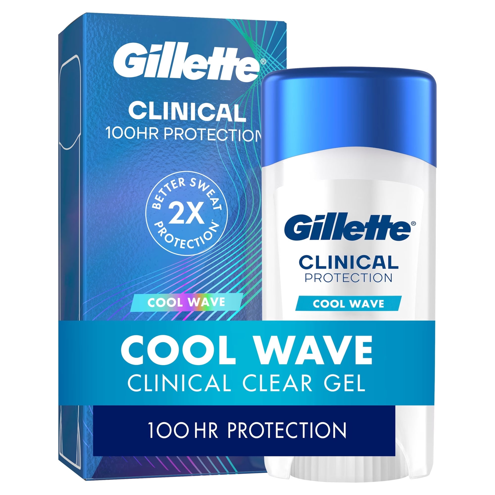 Gillette Antiperspirant Deodorant for Men, Clinical Protection Clear Gel Cool Wave Scent, 2.6 oz