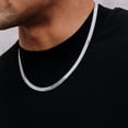 thumbnail image 4 of 14K White Gold Width 3mm/4mm/5mm Flat Snake Chain Choker Necklaces for Men, 4 of 6