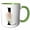 Green/White, variant on 3drose, Pretty Tropical Leaf Monogram Initial L, 11oz Two-tone Blue Mug