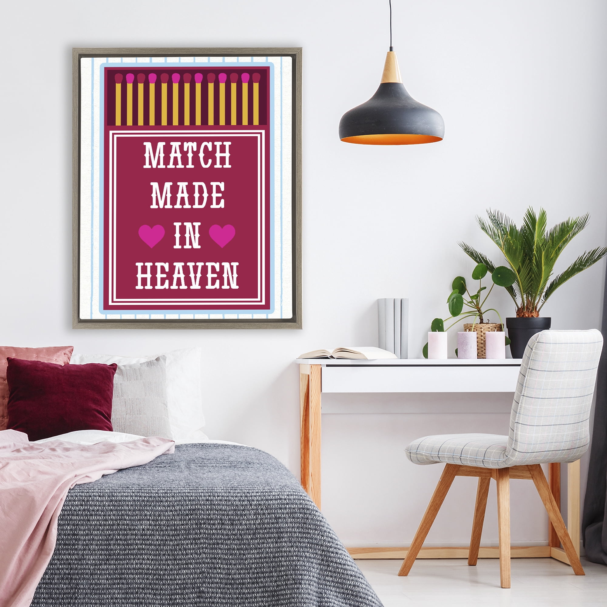 Stupell Industries Vintage Match Made In Heaven Brown Framed Floater Canvas Wall Art, design by Lil' Rue