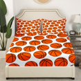 thumbnail image 3 of Erosebridal Ensemble de Draps pour Amateur de Basketball Format Simple, Draps Orange Simple, Déco de Jeu de Balles, 3 Pcs, 3 of 7