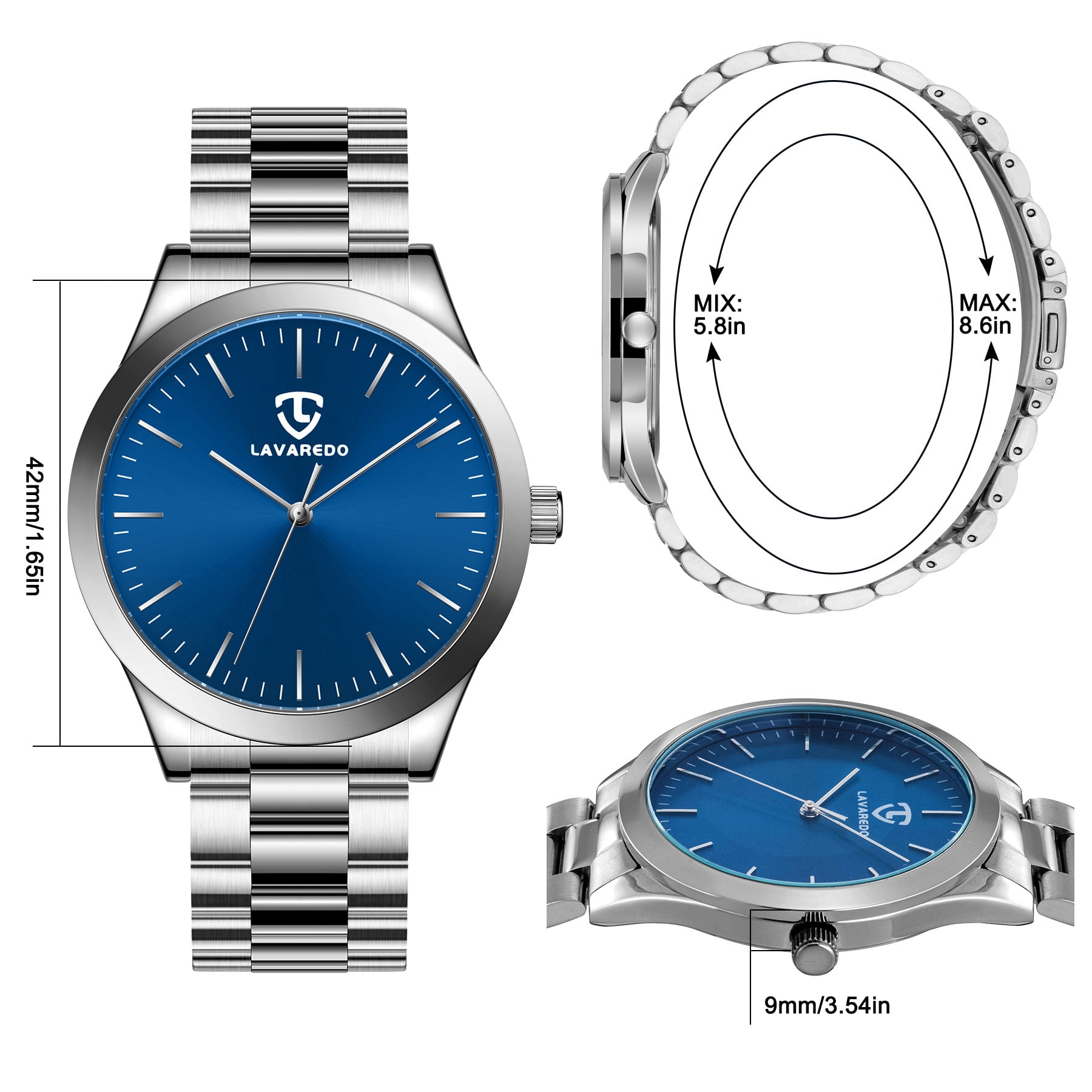 Mens Watch, Minimalist Fashion Watches for Men Waterproof Quartz Watch with Stainless Steel Strap - Gift for Men