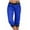 Blue, variant on Frostluinai Capri Pants for Women Stretch Drawstring Mid Waisted Capris with Pockets Plus Size Casual Pants Solid Color Loose Fit Capris