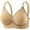 Khaki, variant on Seamless Full Cup Bra for Women Breathable Comfy Textured Deep V Bras Support and Lift Bralette