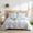 Blue-Striped, variant on 3 Pieces Khaki Gingham Duvet Cover 100% Washed Cotton Plaid Checkered Queen Duvet Cover Set Modern Grid Bedding Set with Zipper Closure Corner Ties