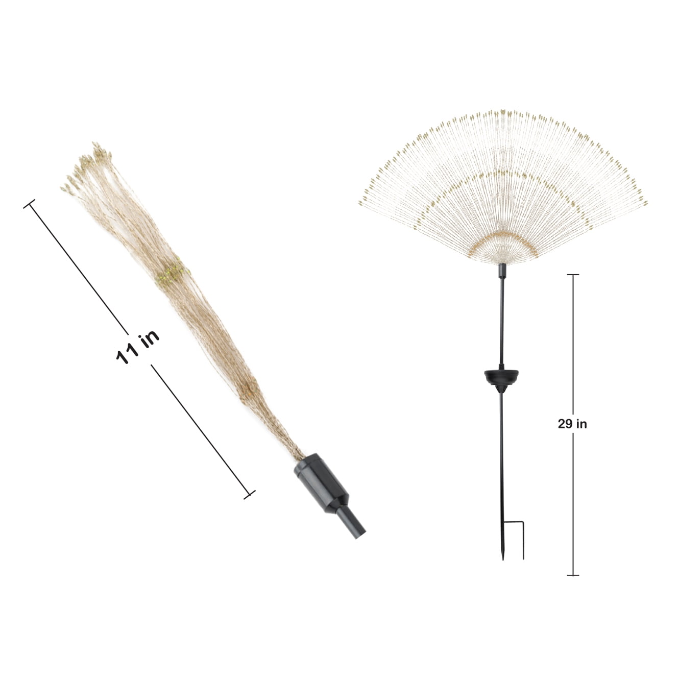 Solar LED Firework Garden Stake - Warm White Outdoor Decor Light