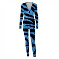 thumbnail image 5 of Women's Long One Piece Pajamas with Drop Seat Butt Flap - Full Zip Up Onesies Jumpsuit Sleepwear, 5 of 6