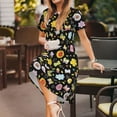thumbnail image 3 of Lsque Flower Butterfly Print Women's Casual Dress T-Shirt Summer Short Sleeve Scoop Neck Swing Dresses, 3 of 6