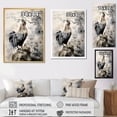 thumbnail image 4 of Designart "Rooster Sumi Asian Painting I" Asian Floater Framed Canvas Wall Art, 4 of 7