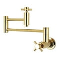 thumbnail image 1 of Kingston Brass KS8102DX Modern Wall Mount Pot Filler Kitchen Faucet - Polished Brass, 1 of 1