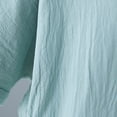 thumbnail image 4 of AherBiu Hauts Surdimensionnés pour Femmes Coton Lin Demi-Bouton Col Rond Manches Chauve-Souris Chemises Blouse, 4 of 6