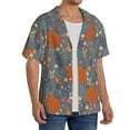 thumbnail image 4 of Fotbe Floral Squirrel print Short Sleeve Button Down Shirts for Men Casual Summer Beach Wrinkle Free Shirt-X-Large, 4 of 7