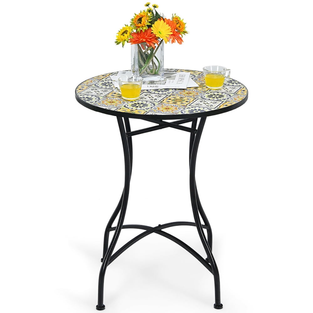 Aimee Lii 28 Inch Mosaic Round Table with Exquisite Floral Pattern, Outdoor Patio Furniture Aimee Lii 28 Inch Mosaic Round Table with Exquisite Floral Pattern, Outdoor Patio Furniture