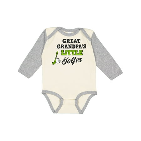 

Inktastic Great Grandpas Little Golfer with Golf Club and Ball Gift Baby Boy or Baby Girl Long Sleeve Bodysuit