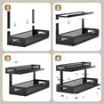 thumbnail image 5 of 2 Pack 21.3IN-Depth Under Sink Organizer with Next-Gen Ball-Bearing Slides,2-Tier Pull Out Cabinet Storage,Height Adjustable Drawer Shelf for Bathroom,Kitchen,Laundry,Cabinet,Pantry-Black, 5 of 16