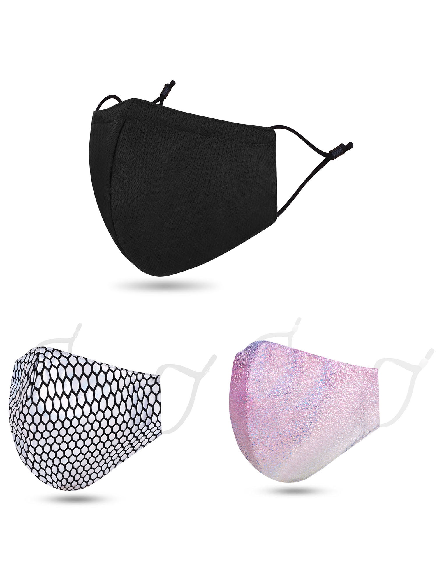 Adult Reusable Cloth Face Mask with Adjustable Earloop, 3Pack