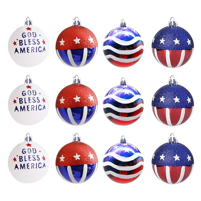12 Uds. Adornos de bolas del Día de la Independencia colgantes accesorios decorativos para fiestas (estilo mixto)