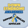 thumbnail image 4 of Inktastic Down Syndrome Awareness Support, Educate, Advocate Boys or Girls Baby Bib, 4 of 4